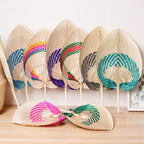 Handwoven Bamboo Peach Fan — Filipino Artisan Cooling Fan