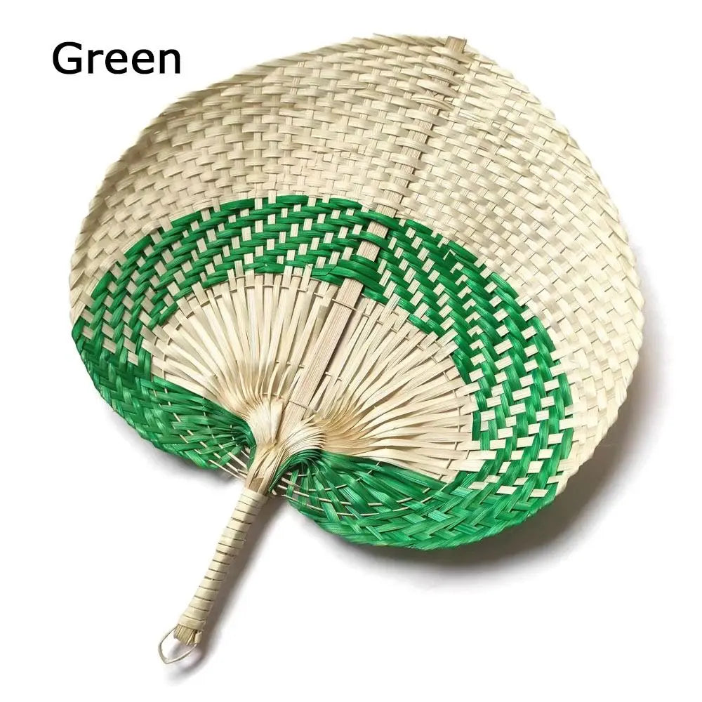 Handwoven Bamboo Peach Fan — Filipino Artisan Cooling Fan