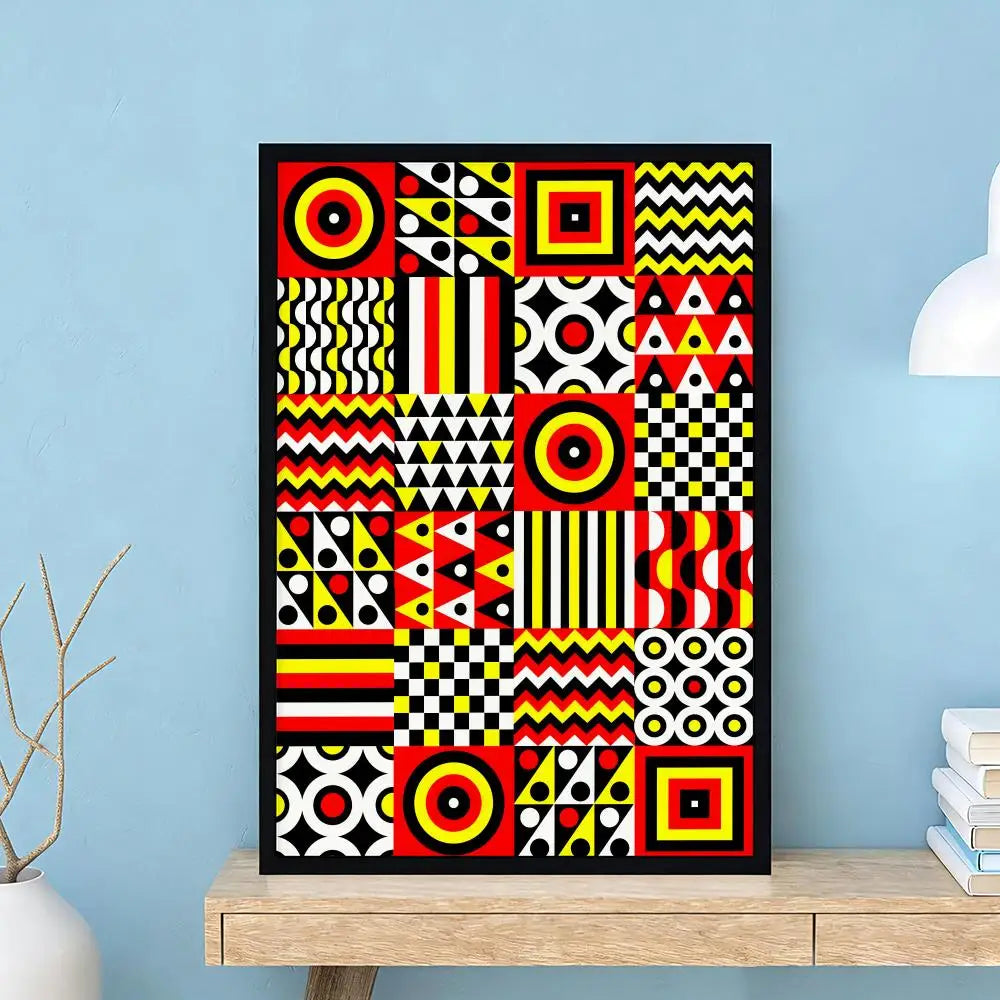 African Geometric Pattern Wall Art — Bold Tribal Print Poster