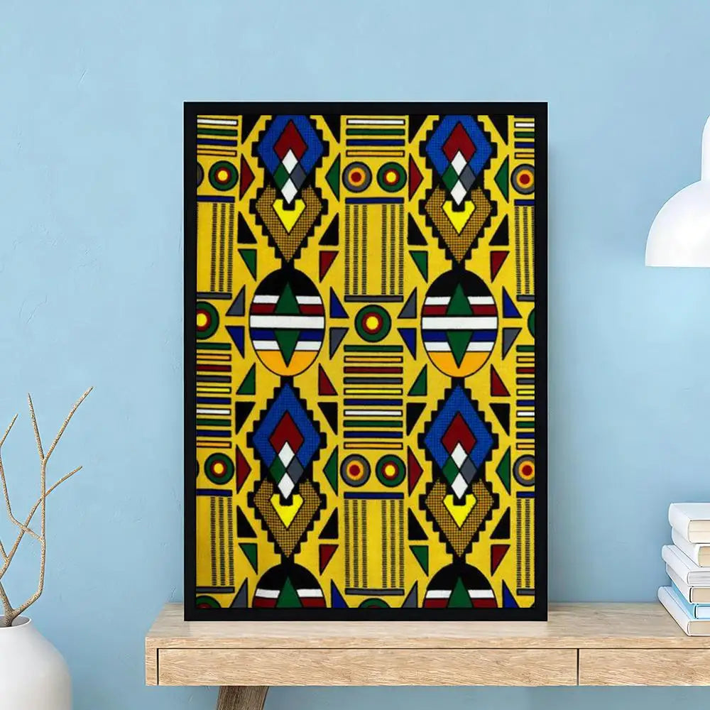 African Geometric Pattern Wall Art — Bold Tribal Print Poster