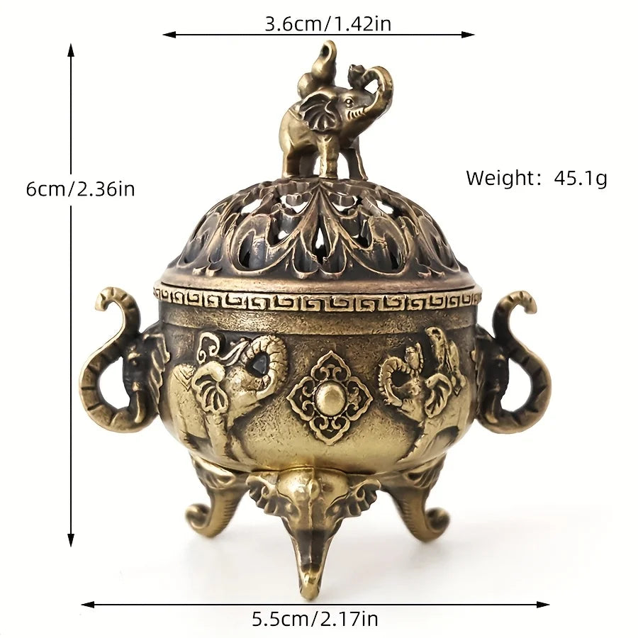 Brass Elephant Incense Burner — Handcrafted Indian Sculpture