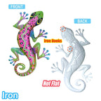 Large 3D Metal Gecko Wall Sculpture — Indoor & Outdoor Iron Lizard Art