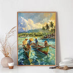 Filipino Landscape Canvas Print — Cuisine, Fishing & Nature Wall Art