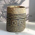 Hand-Woven Buri Storage Basket | Filipino-Inspired Plant Fiber Vase