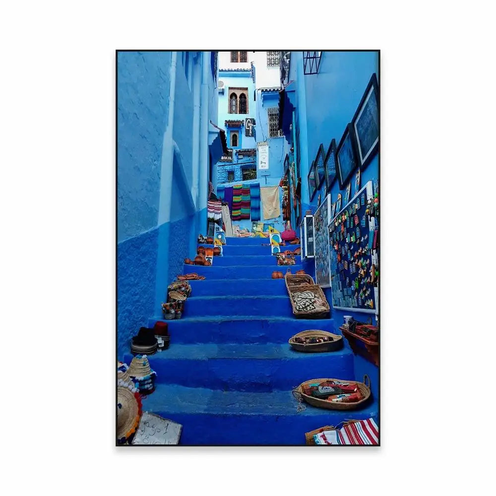 Morocco Travel Canvas Print — Chefchaouen Blue City & Moroccan Landscapes