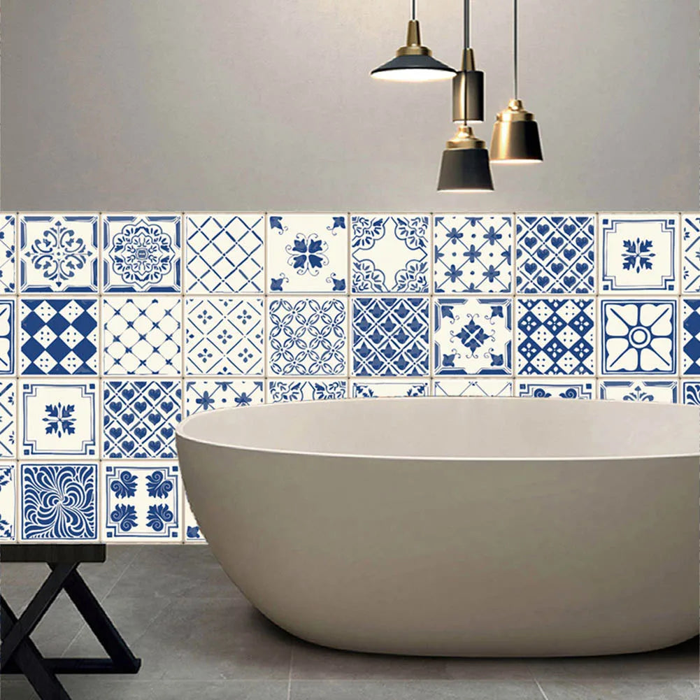 Mosaic Tile Wall Stickers — 20-Piece Peel & Stick Kitchen & Bath Decals