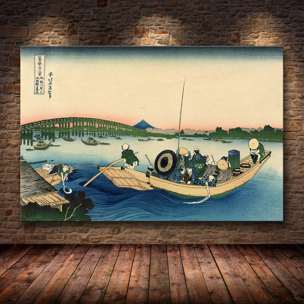 Katsushika Hokusai Thirty-Six Views of Mount Fuji Canvas Wall Art Prints