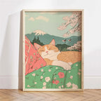 Japanese Ukiyo-e Style Funny Black Cat Bathroom Poster Print Canvas Painting Wall Art Picture for Kitchen Bathroom Home Decor