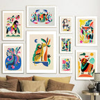 Abstract Wildlife Canvas Print — Geometric Animal Wall Art