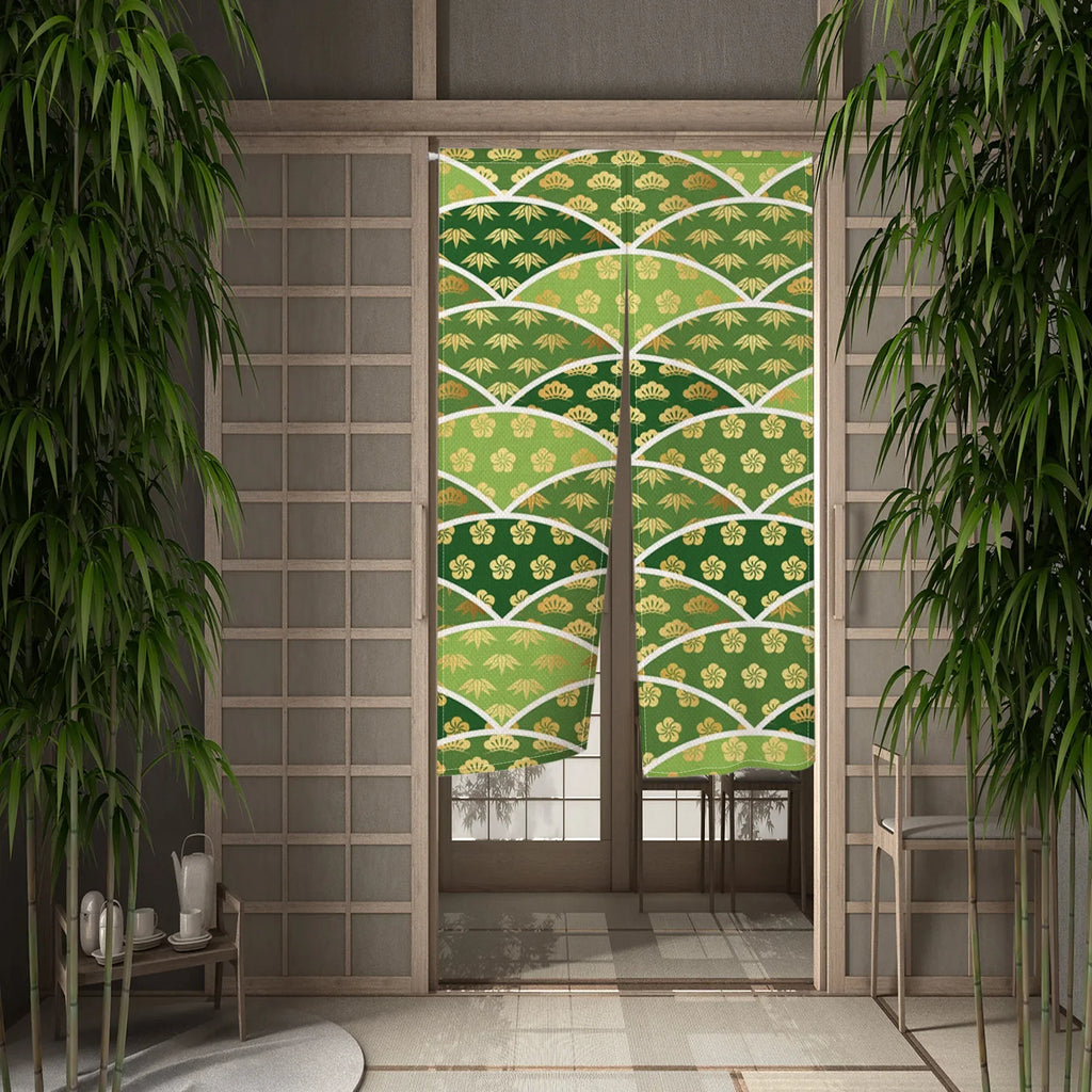 Great Wave Noren Door Curtain — Japanese Linen Half Curtain