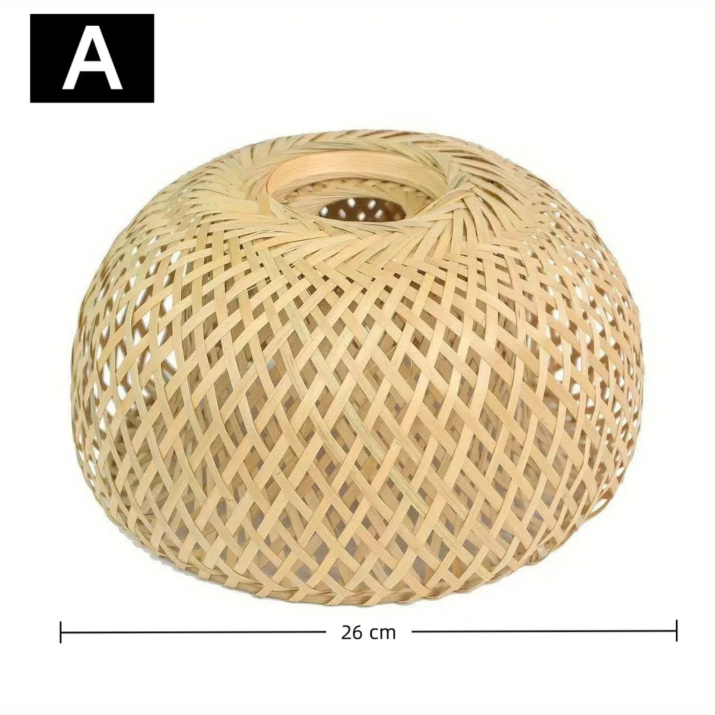 Handwoven Bamboo Pendant Lamp Shade – Filipino Rattan-Style Ceiling Light Cover