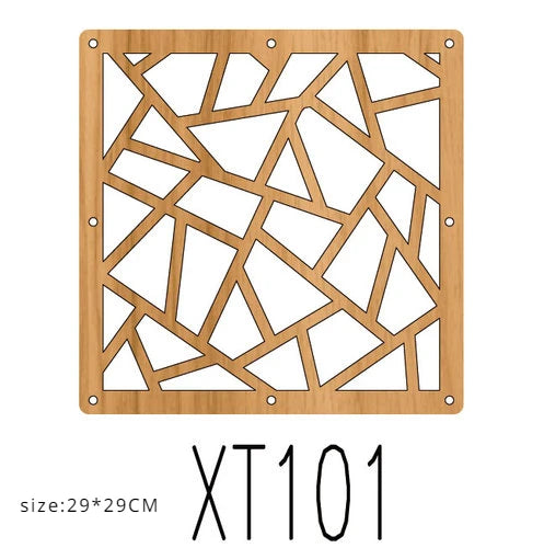 10pcs Room Hanging Screen Partition Guest Room Divider Panel wooden color Living Room Office Simple Hollowing Screen