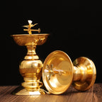 Brass Butter Oil Lamp — Traditional Buddhist Prayer Light