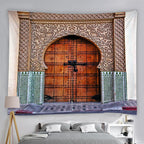 Blue Moroccan Arch Tapestry — Islamic Geometric Wall Hanging