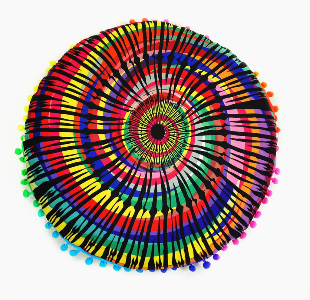 Moroccan Mandala Floor Cushion Cover — Round Bohemian Tatami Seat Cover