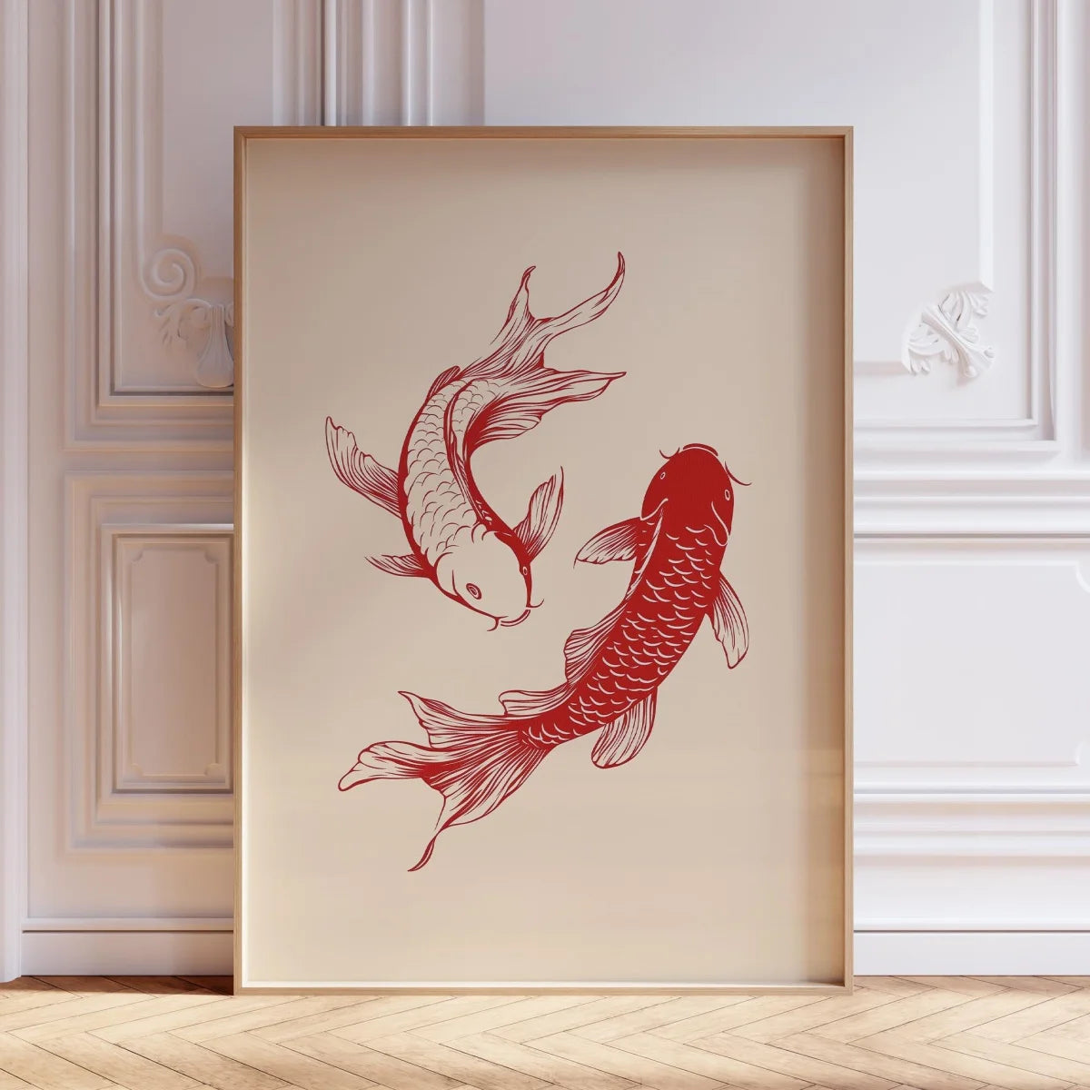 Japanese Koi Fish Canvas Prints Poster Japandi Vintage Fish Aesthetic Art Prints Bedroom Kitchen Home Decor Art Poster Gifts