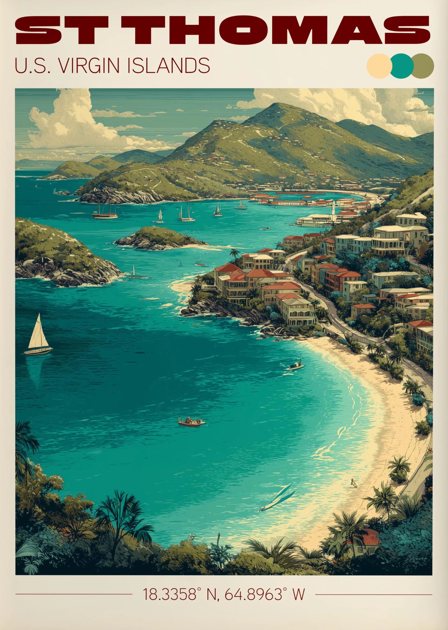 Vintage Havana, Cuba Travel Poster Canvas Print — Latin Heritage Wall Art