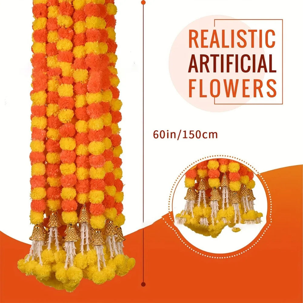 Artificial Marigold Garland — Indian Pooja & Wedding Décor
