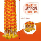 Artificial Marigold Garland — Indian Pooja & Wedding Décor