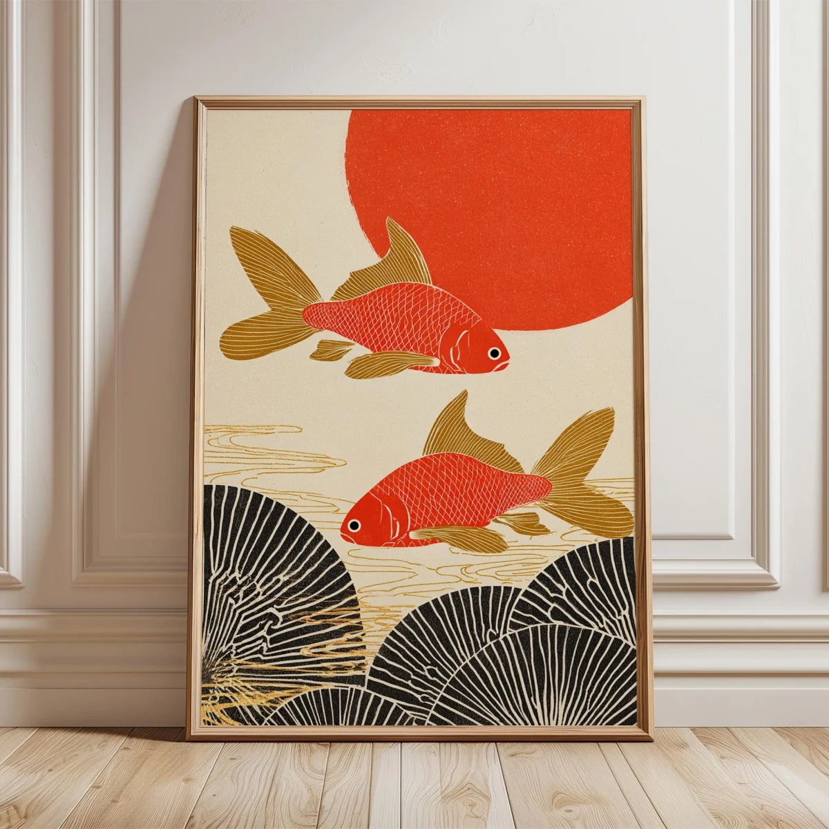 Japanese Koi Fish Canvas Prints Poster Japandi Vintage Fish Aesthetic Art Prints Bedroom Kitchen Home Decor Art Poster Gifts