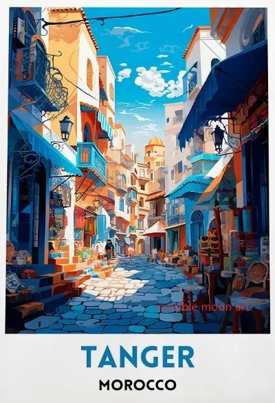 Travel Moroccan Art Casablanca Marrakesh Fes Building Art Poster Canvas Painting Wall Prints Picture for Room Home Decor