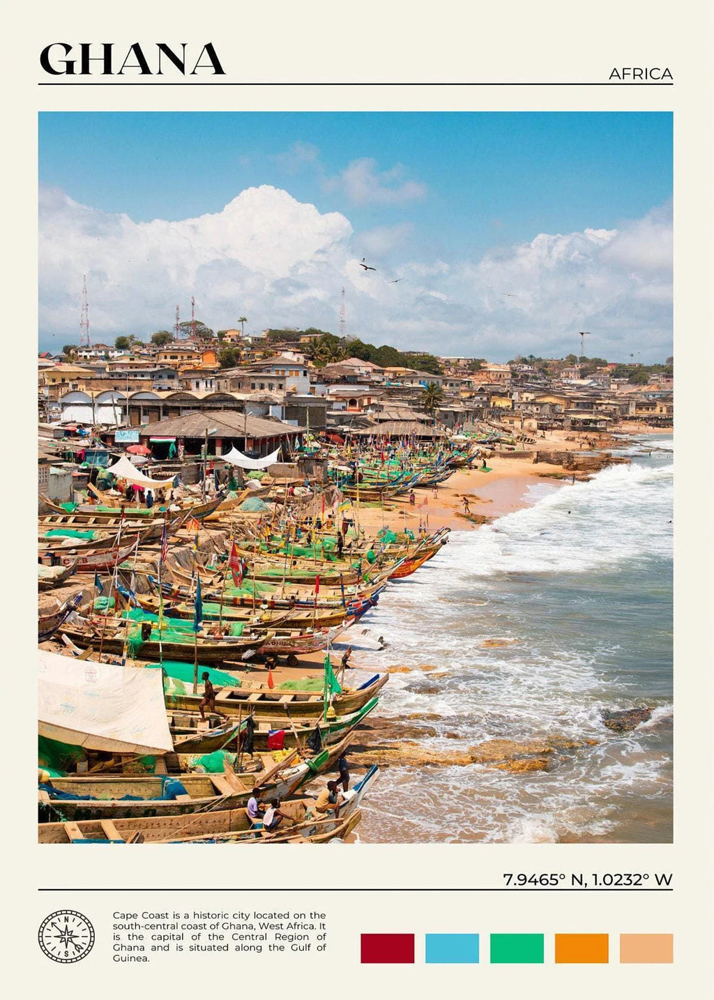 African Travel Wall Art — Minimalist Destination Canvas Print, 24 Designs