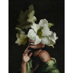 Flower Crown Black Woman Canvas Print — Modern African Wall Art