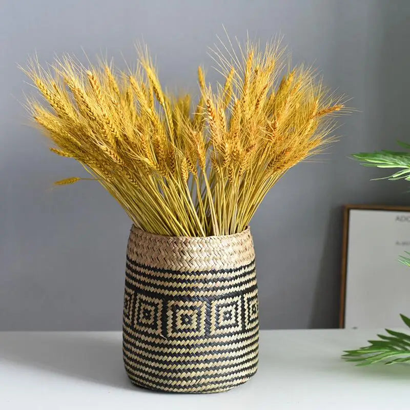 Hand-Woven Buri Storage Basket | Filipino-Inspired Plant Fiber Vase