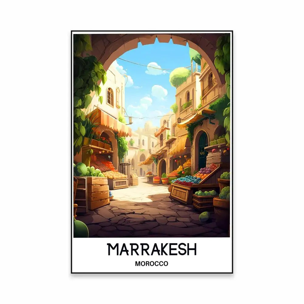 Morocco Travel Canvas Print — Chefchaouen Blue City & Moroccan Landscapes