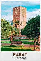 Casablanca & Marrakesh Travel Poster — Moroccan Architecture Canvas Print