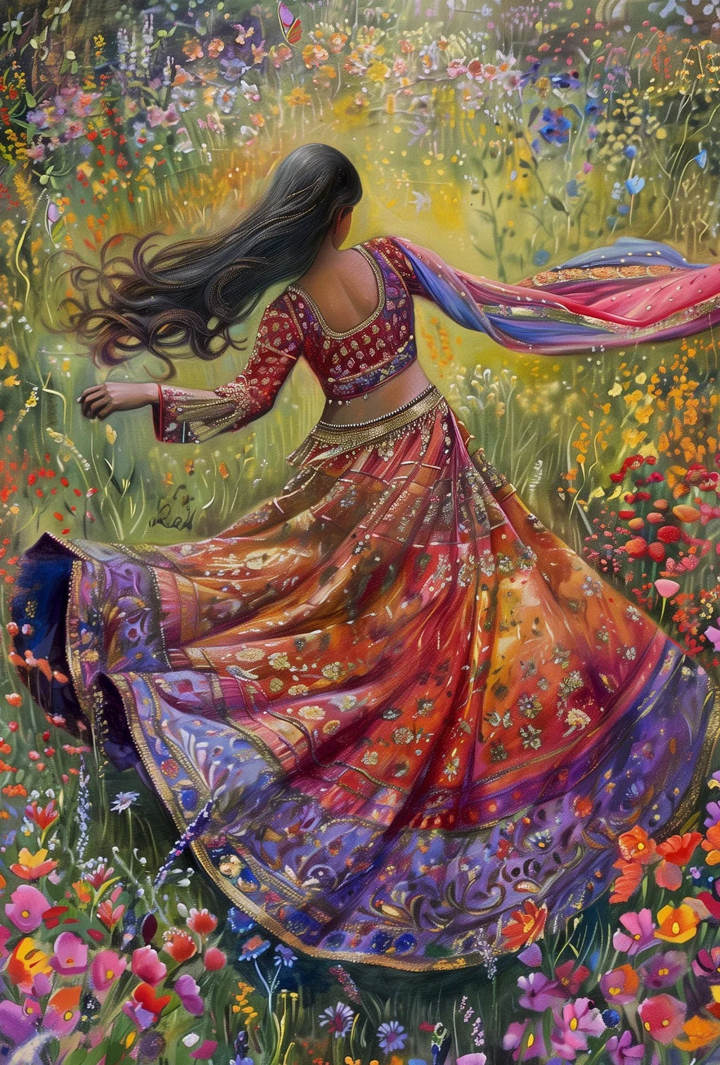 Mughal Woman Portrait — Vintage Indian Canvas Wall Art