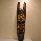 Hand-Carved African Stone Mask — Wooden Wall Hanging