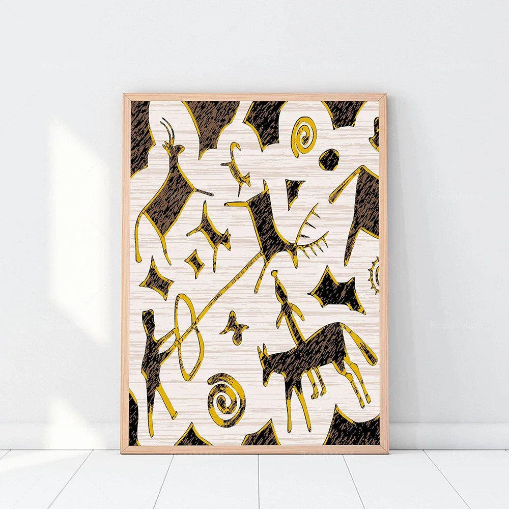 Ancient Terracotta Tribal Wall Art — Large Canvas Print