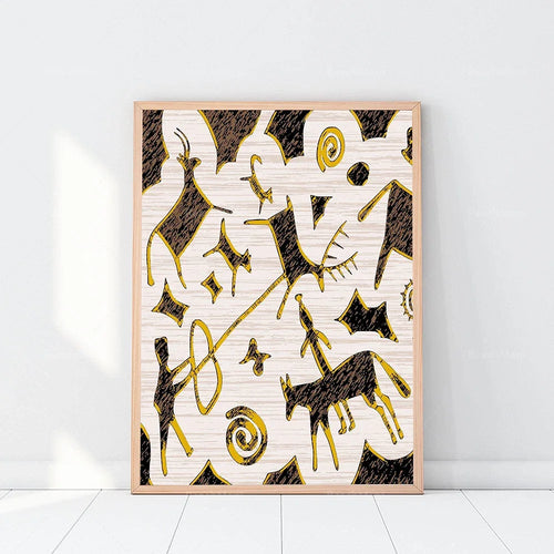 Ancient Terracotta Tribal Wall Art — Large Canvas Print
