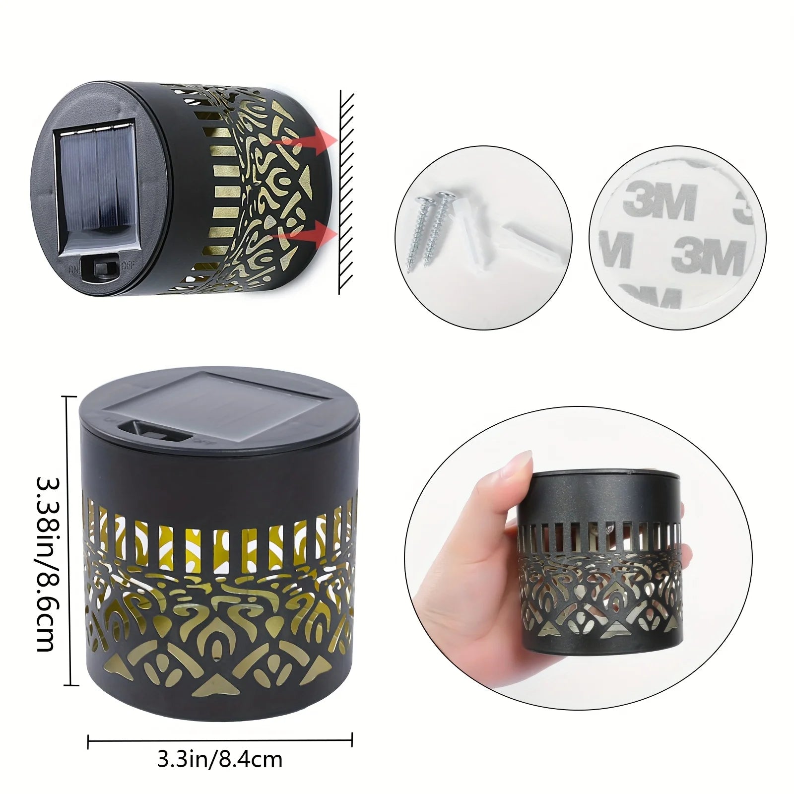 Solar Datura Lantern Wall Light — Outdoor Garden & Patio Lamp