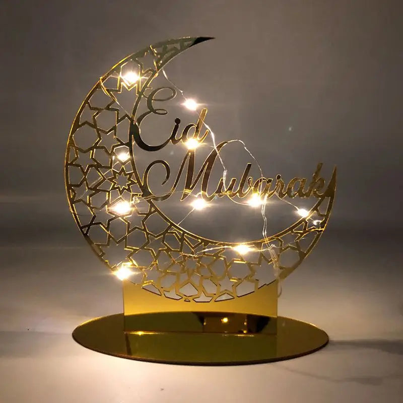 Ramadan & Eid Acrylic Tabletop Ornament – Islamic Home Décor Stand