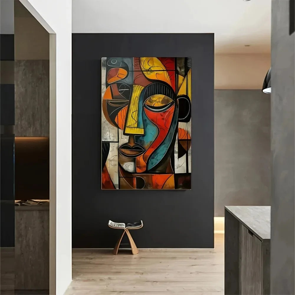 Abstract African Tribal Figure — Modern Expressionist Wall Art