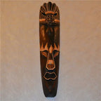 Hand-Carved African Stone Mask — Wooden Wall Hanging