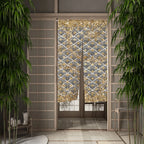 Great Wave Noren Door Curtain — Japanese Linen Half Curtain