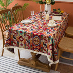 Moroccan Floral Tablecloth — Vintage Pattern Rectangular Table Cover