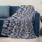 Moroccan Tile Medallion Throw Blanket — Geometric Print Plush Sofa & Bed Throw