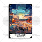 Maghreb Cityscape Metal Sign — North African Travel Wall Décor