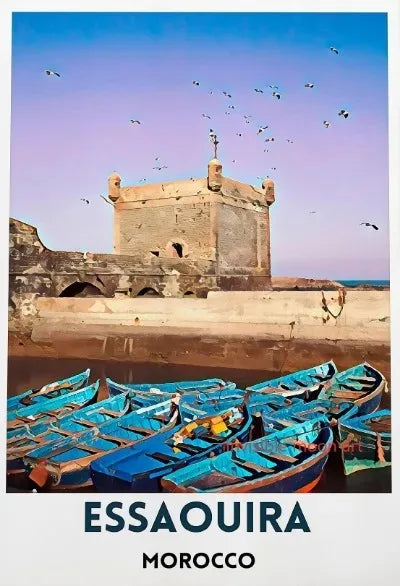 Travel Moroccan Art Casablanca Marrakesh Fes Building Art Poster Canvas Painting Wall Prints Picture for Room Home Decor
