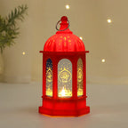 Ramadan LED Lantern — Etched Islamic Motif Table Decor