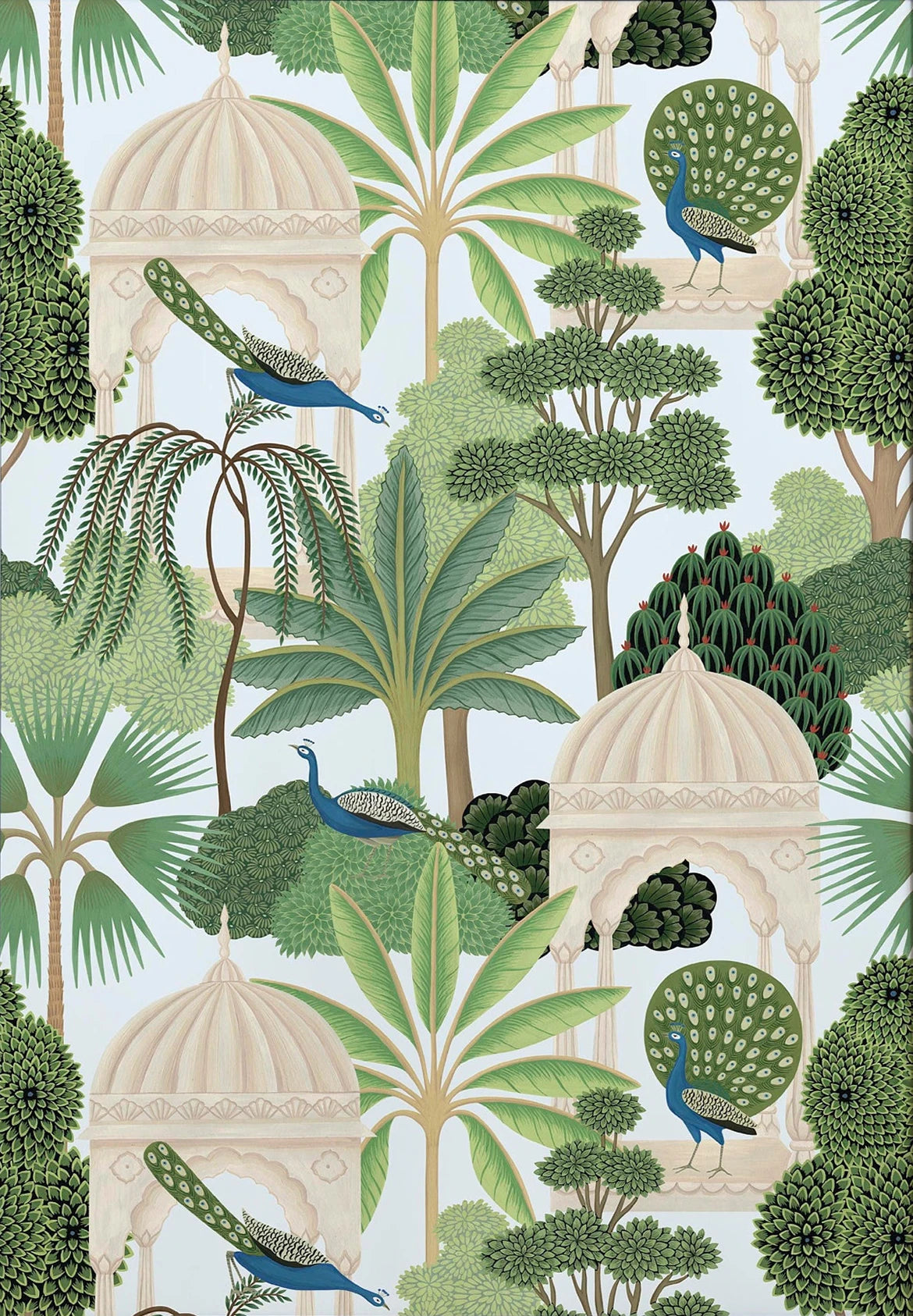 Royal Peacock & Elephant Canvas Print — Indian Wall Art