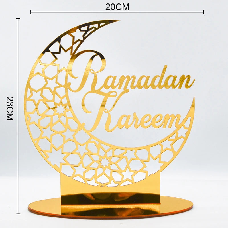 Ramadan & Eid Acrylic Tabletop Ornament – Islamic Home Décor Stand