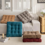 Square Floor Meditation Pillow — Tufted Yoga & Seating Cushion
