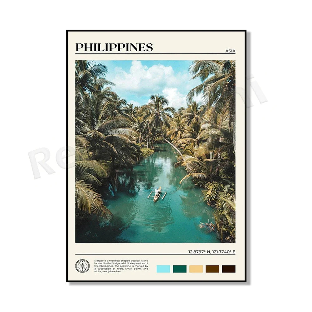 Philippines Travel Poster — Vintage Island & City Prints | Multiple Designs & Sizes