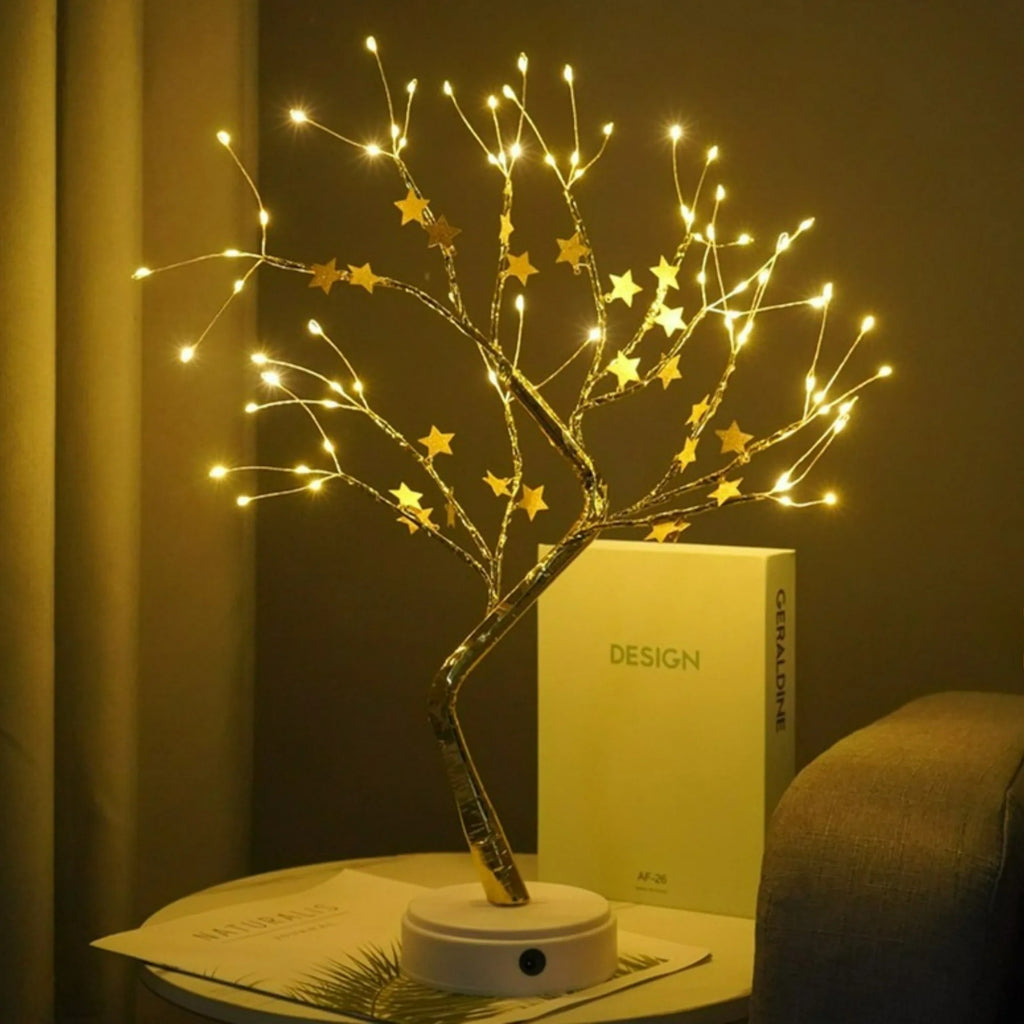 Cherry Blossom Bonsai Night Light — Touch Switch Table Lamp