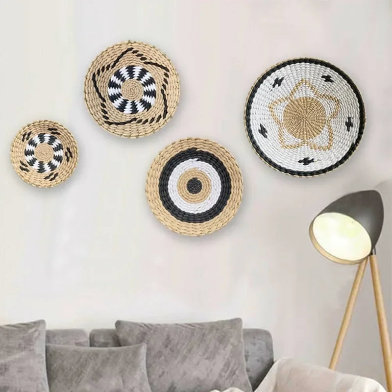 Boho Woven Wall Basket — Natural Fiber Wall Décor, 33 Designs